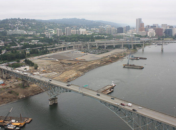 Aerial view of the Zidell marine