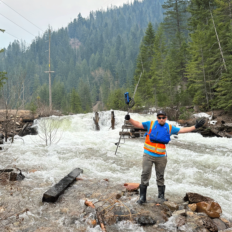 Employee posing on site in Idaho