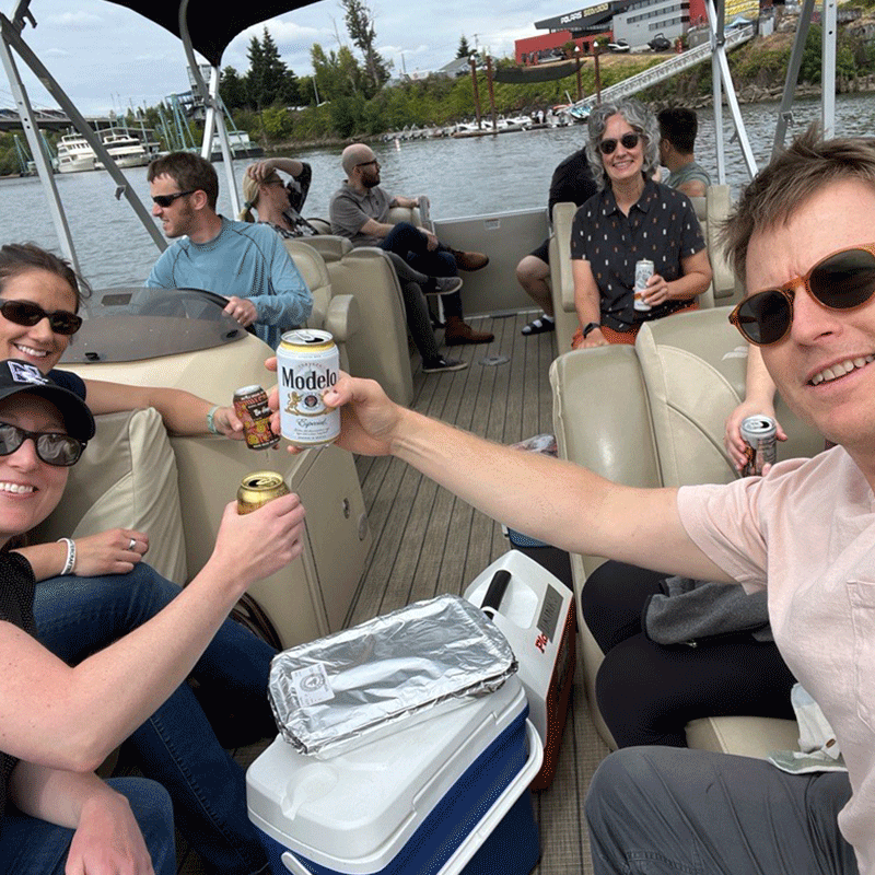 MFA team members on a boat.