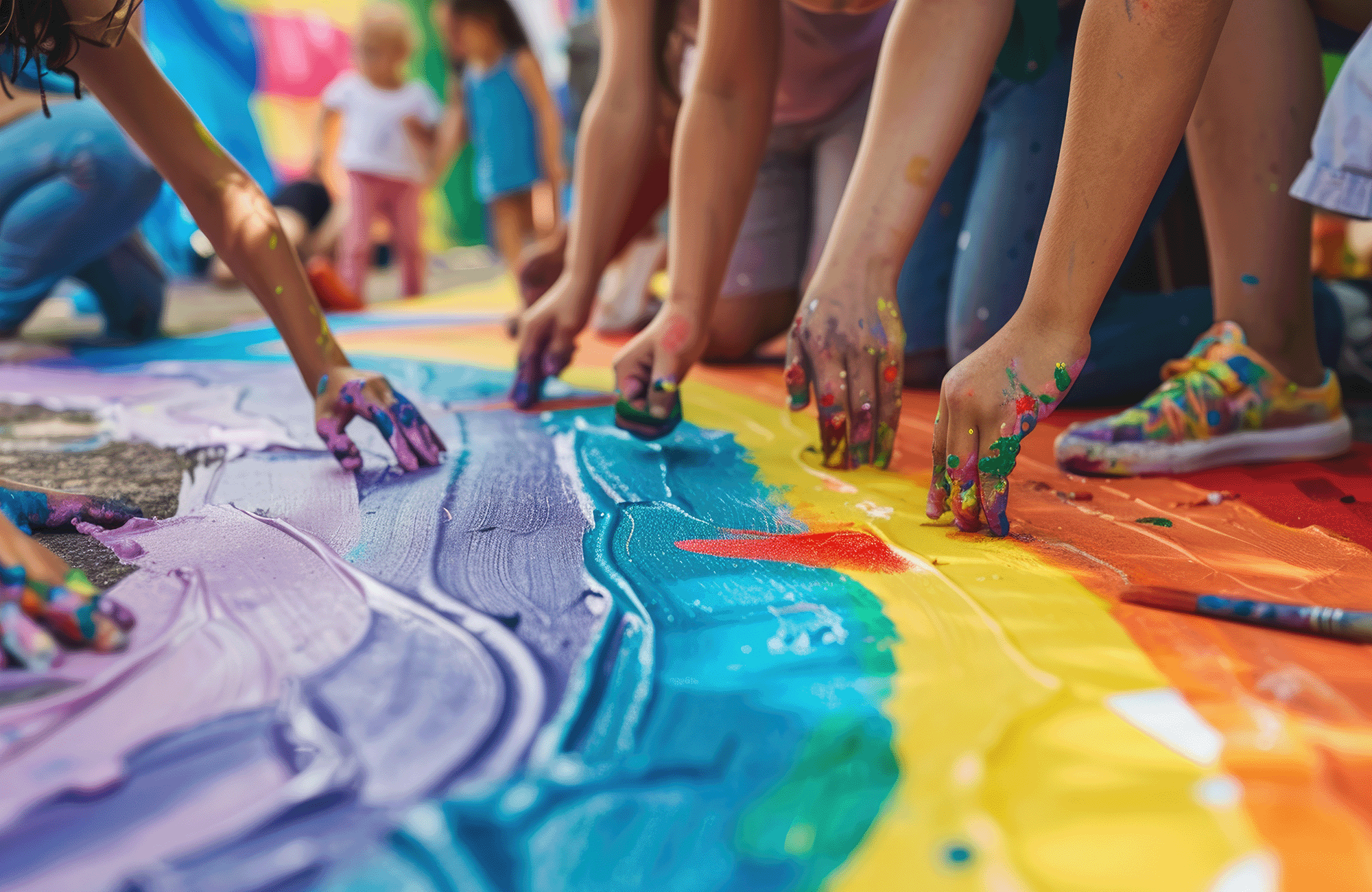 Photo of kids painting