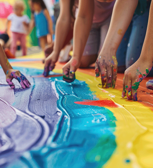 Photo of kids painting