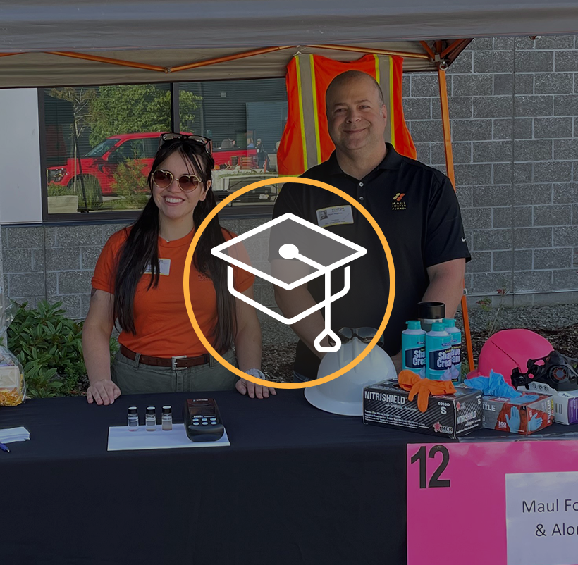 Team members at a STEM fair