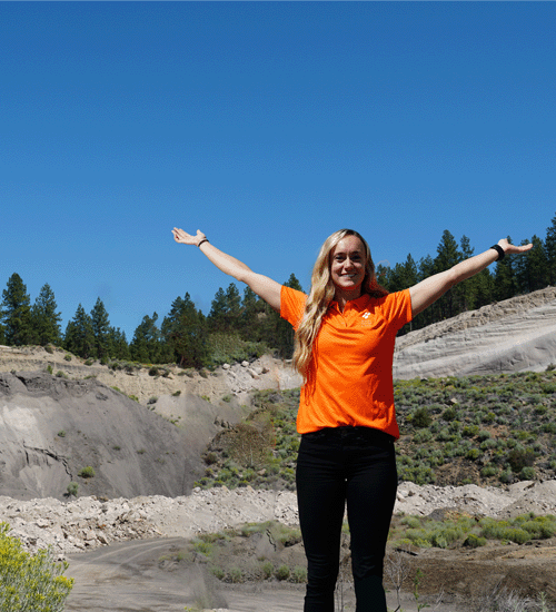 Employee at OSU Cascades project site