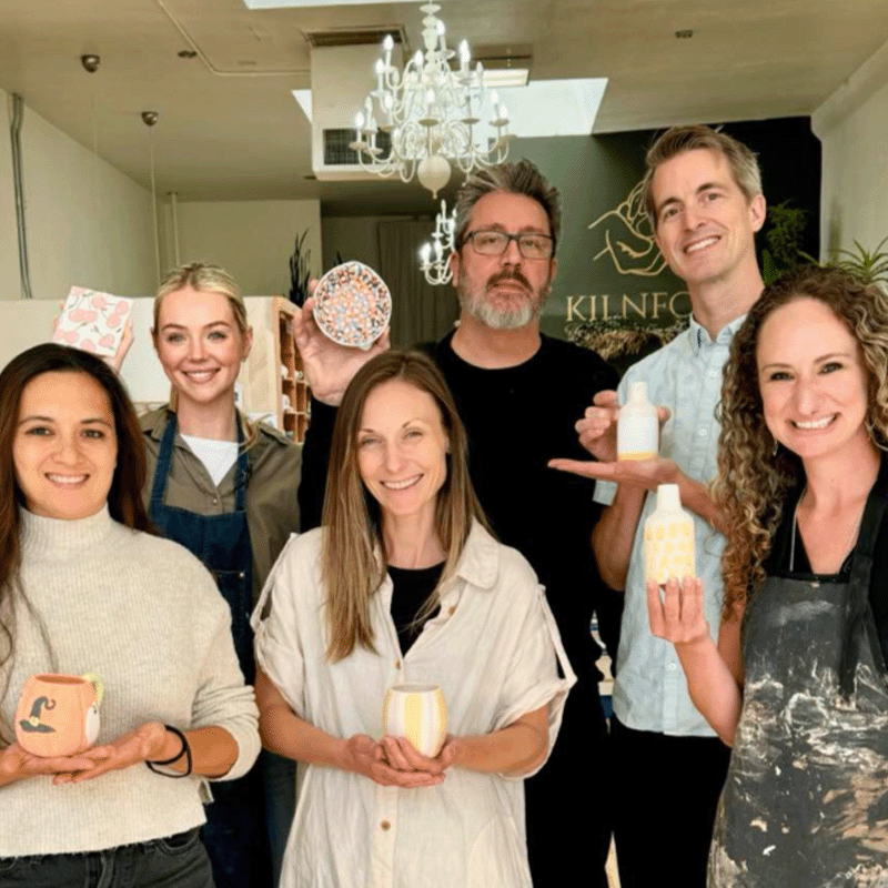 MFA Marketing team bonding trip to pottery class