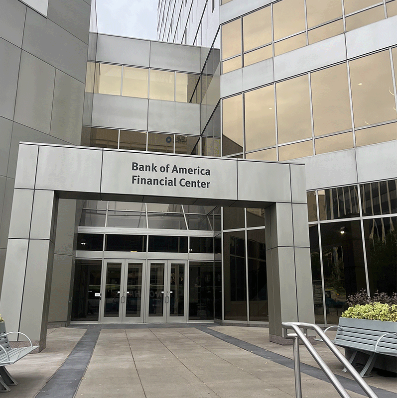 Outside office building