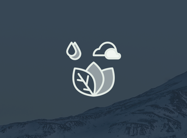 Climate Resiliency Icon over mountains