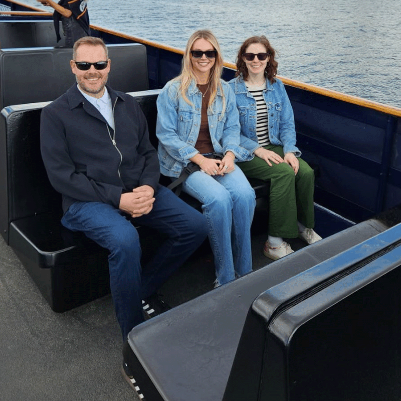 employees on a boat
