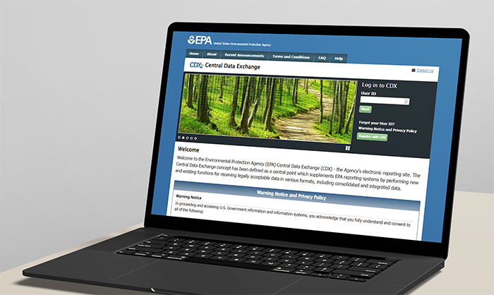 Laptop computer with EPA website on the screen.