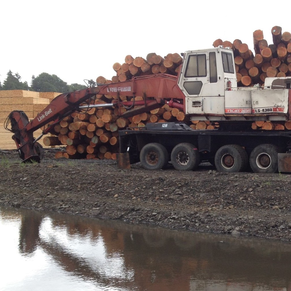 logs and excavator