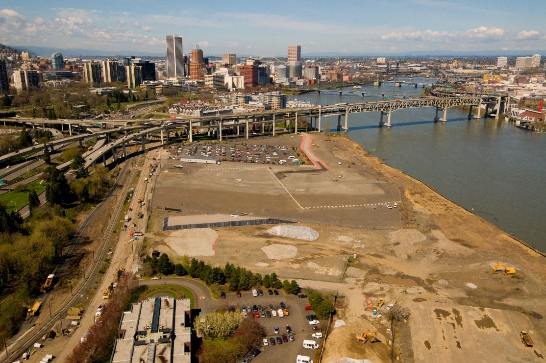 The Zidell Yards site after remediation was completed.