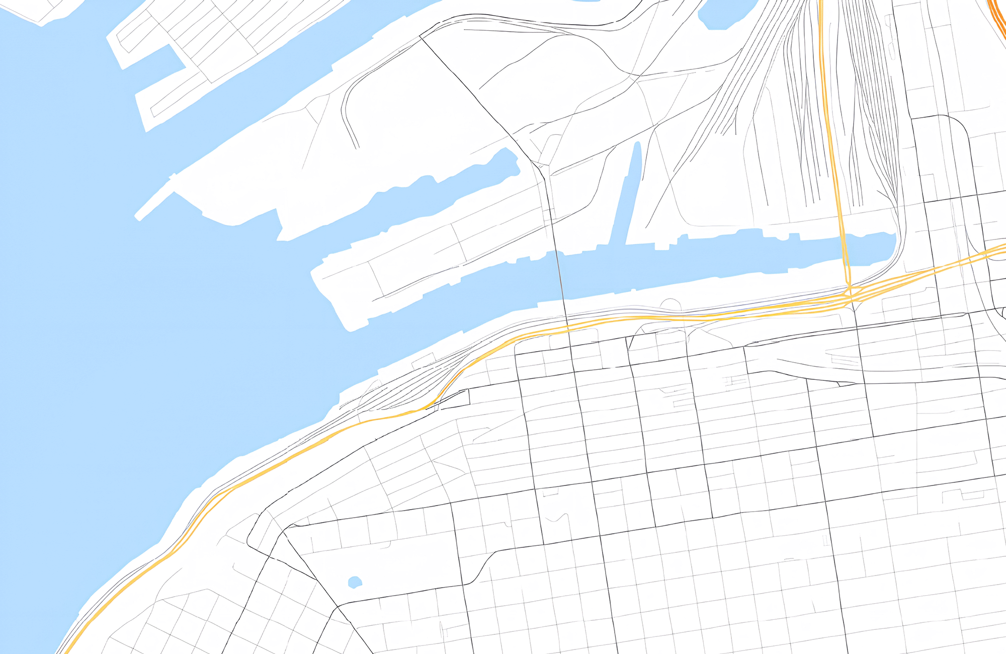 Port harbor map illustration