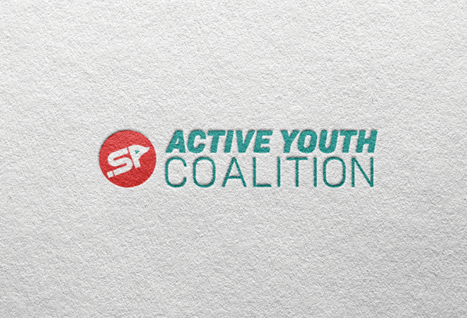 Red and teal logo wordmark