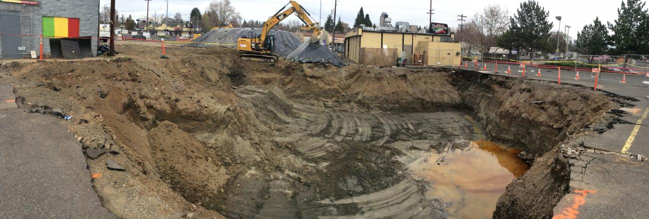 Panoramic image of the impacted site