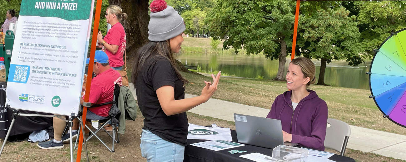 An MFA employee engaging the public in Washington state.