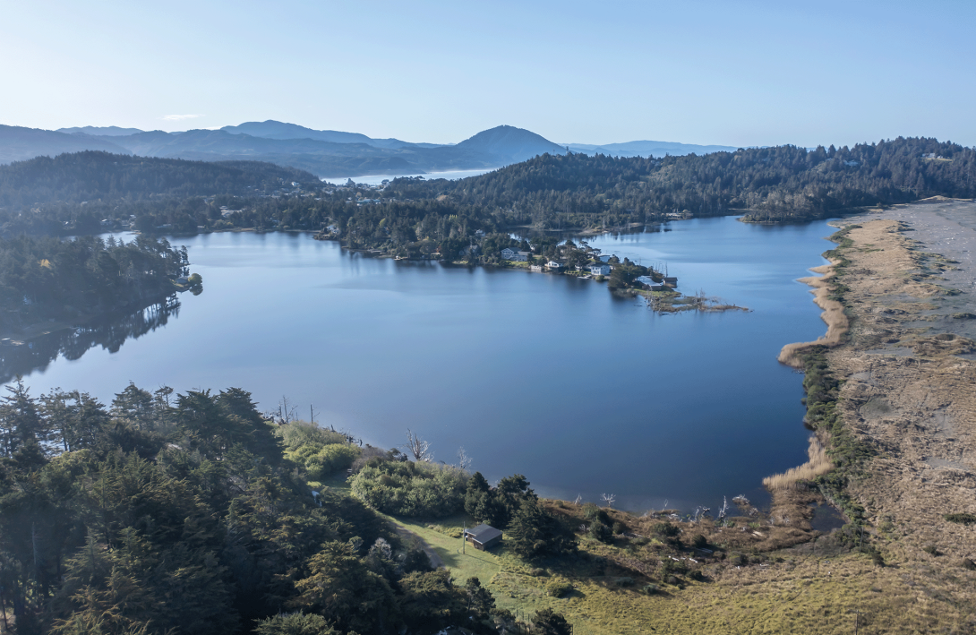 Photo of a lake and mountains